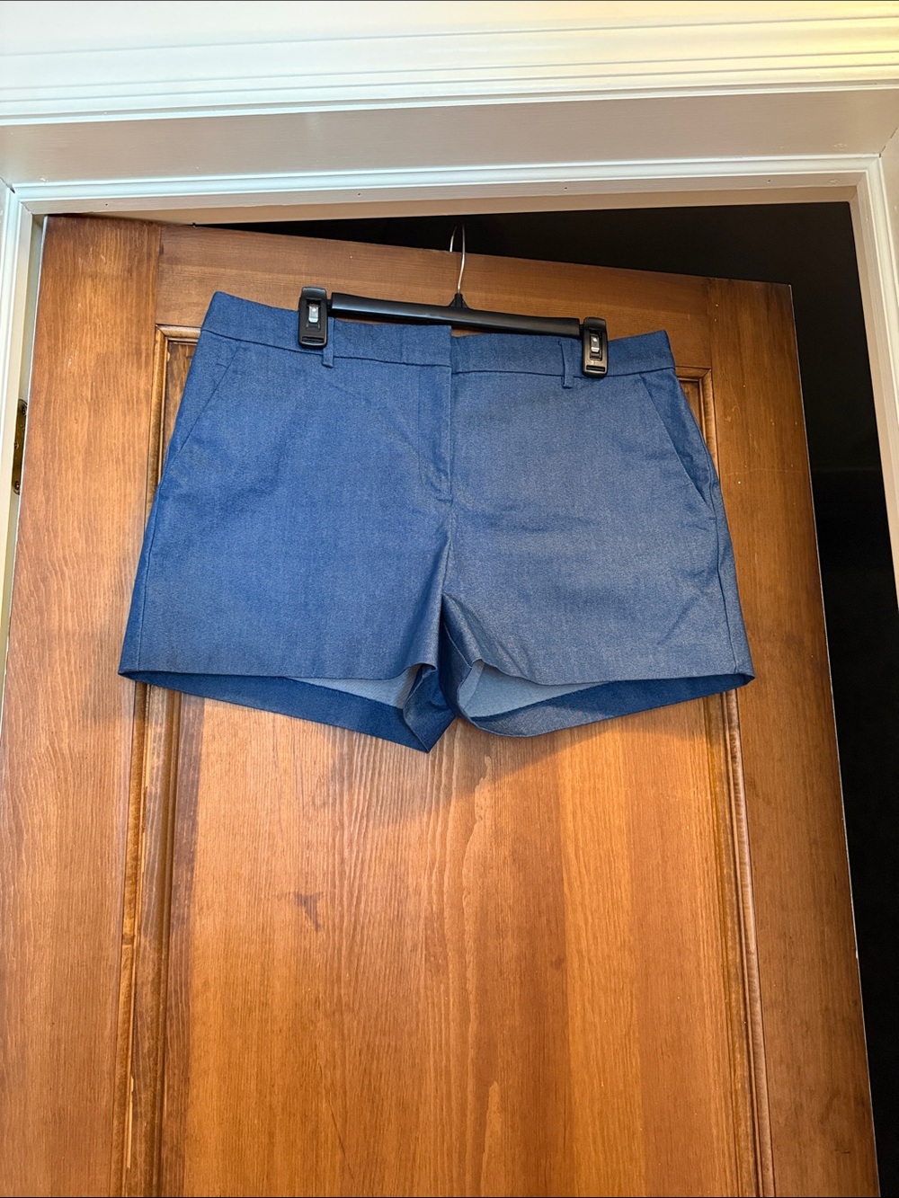 LOFT Navy High-Waist Tailored Shorts